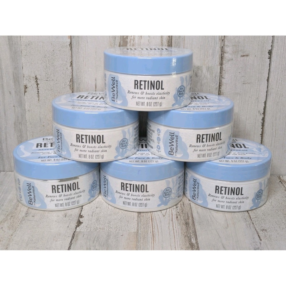 (6) BeWell Retinol Renewing Cream 8 oz.  for Face & Body Lotion NEW SEALED